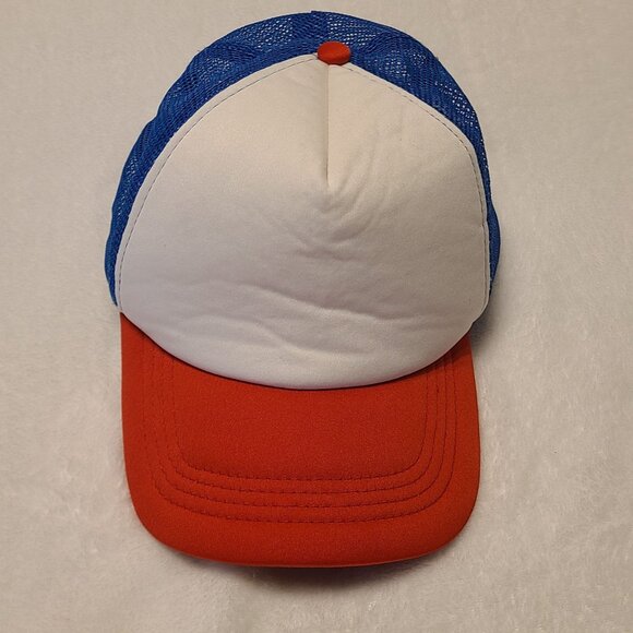 Stranger Things Red White Blue Plain Hat Trucker Cap 80s Adjustable Mesh Dustin - Picture 10 of 10